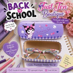 Kuromi Kawaii Glasses Case | Hard Shell Eyeglass Case | Reading Glasses Case |